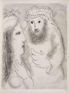 The Young Woman and the Old Man - Héliogravure by Marc Chagall - 1960