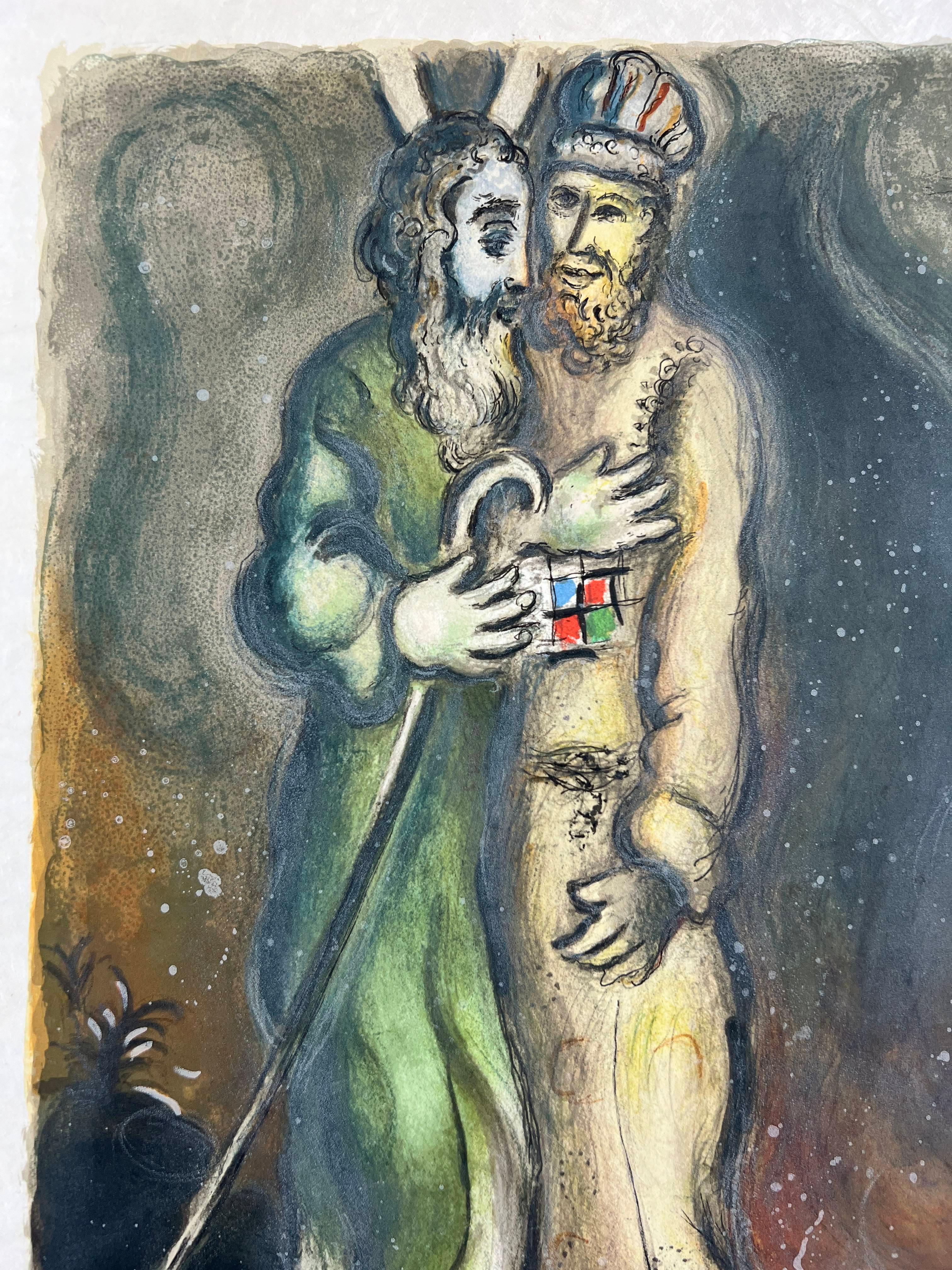 Then the Lorde sayde unto Aaron, 'Goe meete Moses... - The Exodus - Symbolist Print by Marc Chagall