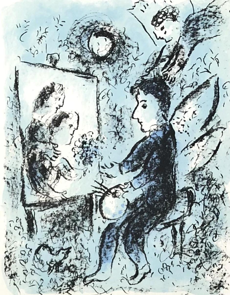 Towards Another Light - Original Lithograph - Print by Marc Chagall