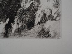Two Dogs in the Garden - Original etching - Ref. Sorlier #109