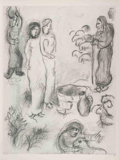 Two Girls at the Well - Héliogravure by Marc Chagall - 1960