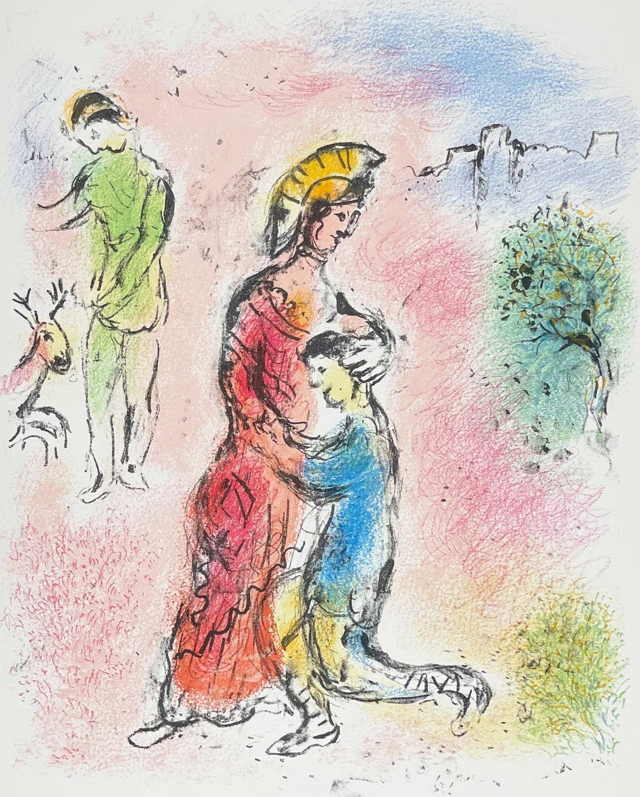 Marc Chagall Figurative Print - Ulysses Makes Himself Known, from The Odyssey