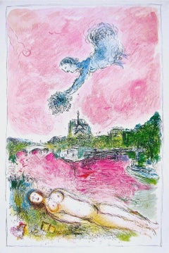 View of Notre-Dame, 1981 Lithograph, Marc Chagall