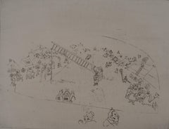 «La vida en el pueblo (en las afueras de la ciudad)» - Grabado original - Ref. Sorlier nº 50