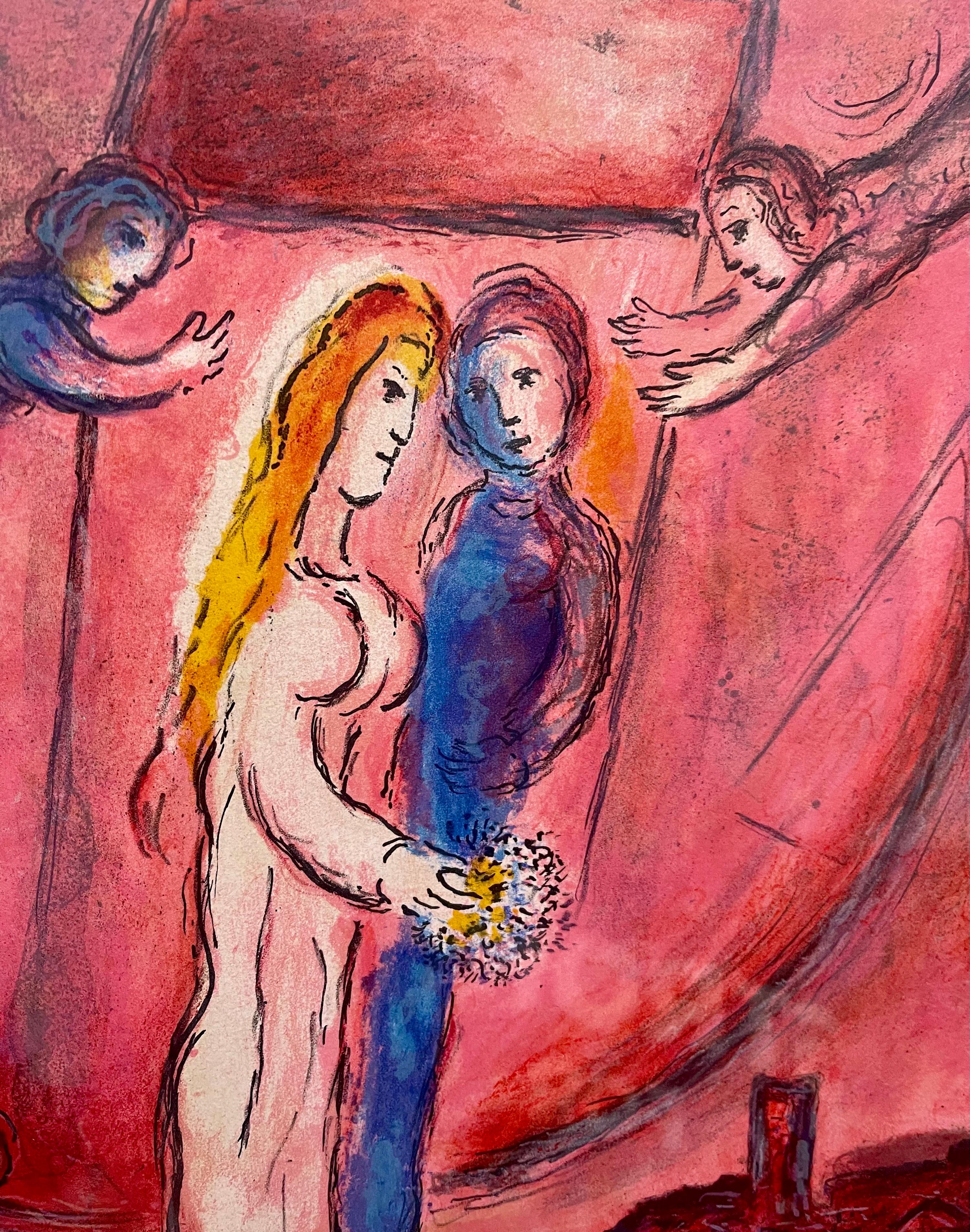 Vintage Sorlier Litografía Marc Chagall Firmada a Mano Póster Mourlot Texto Japonés 5