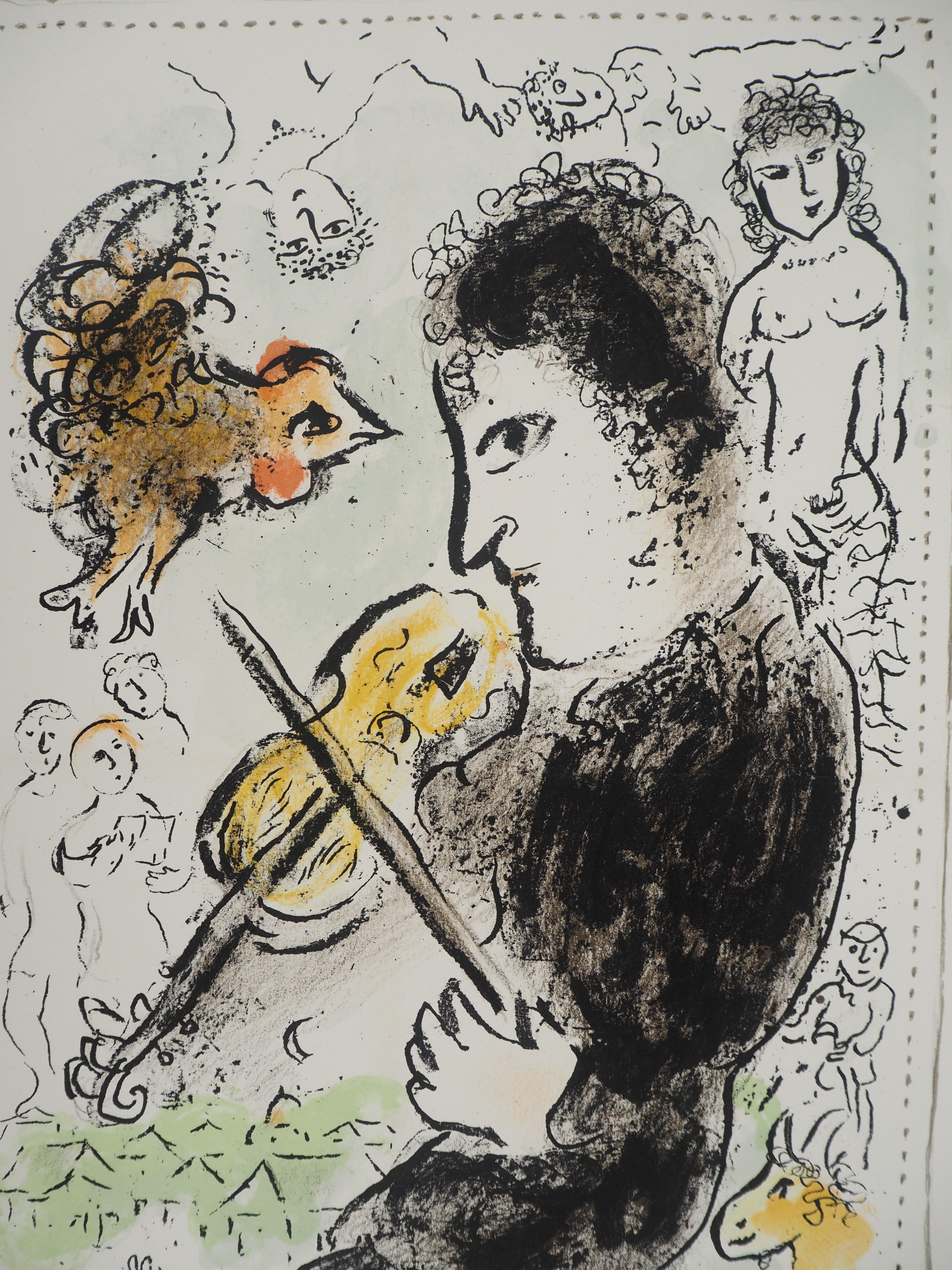 Marc Chagall - Violin Player with a Rooster - Original Lithograph ...