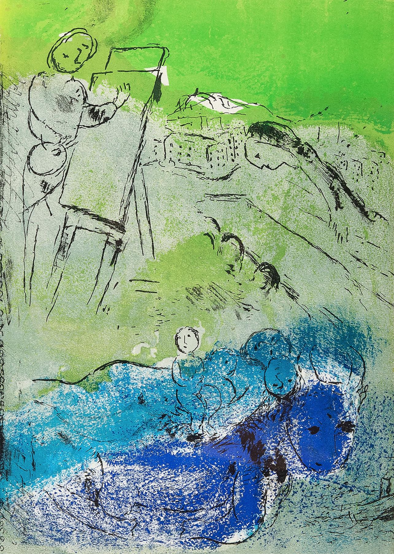 Vision de Paris (Cramer 23; Mourlot 81), Verve: Revue Artistique et Littéraire - Expressionist Print by Marc Chagall