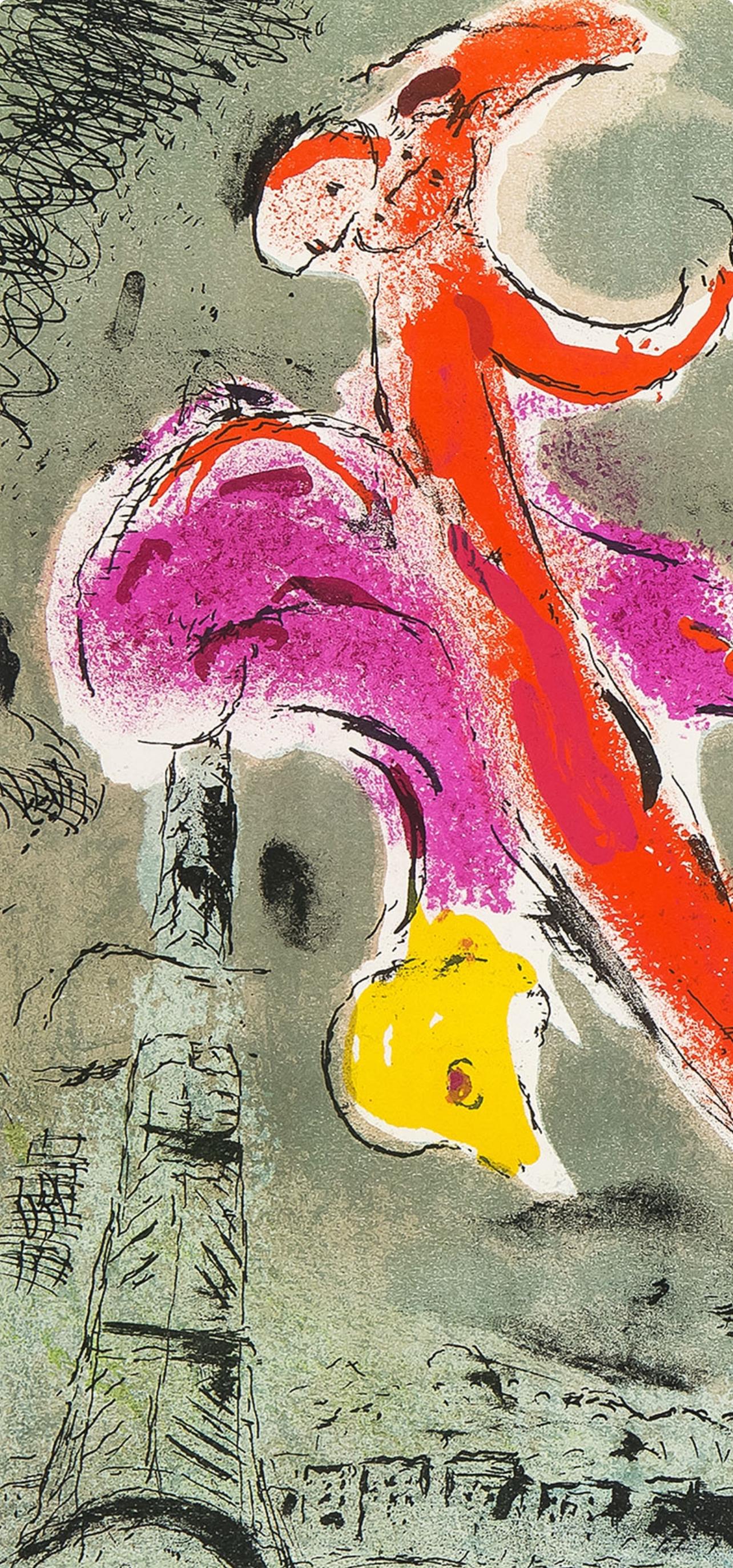 Vision de Paris (Cramer 23; Mourlot 81), Verve: Revue Artistique et Littéraire - Gray Landscape Print by Marc Chagall