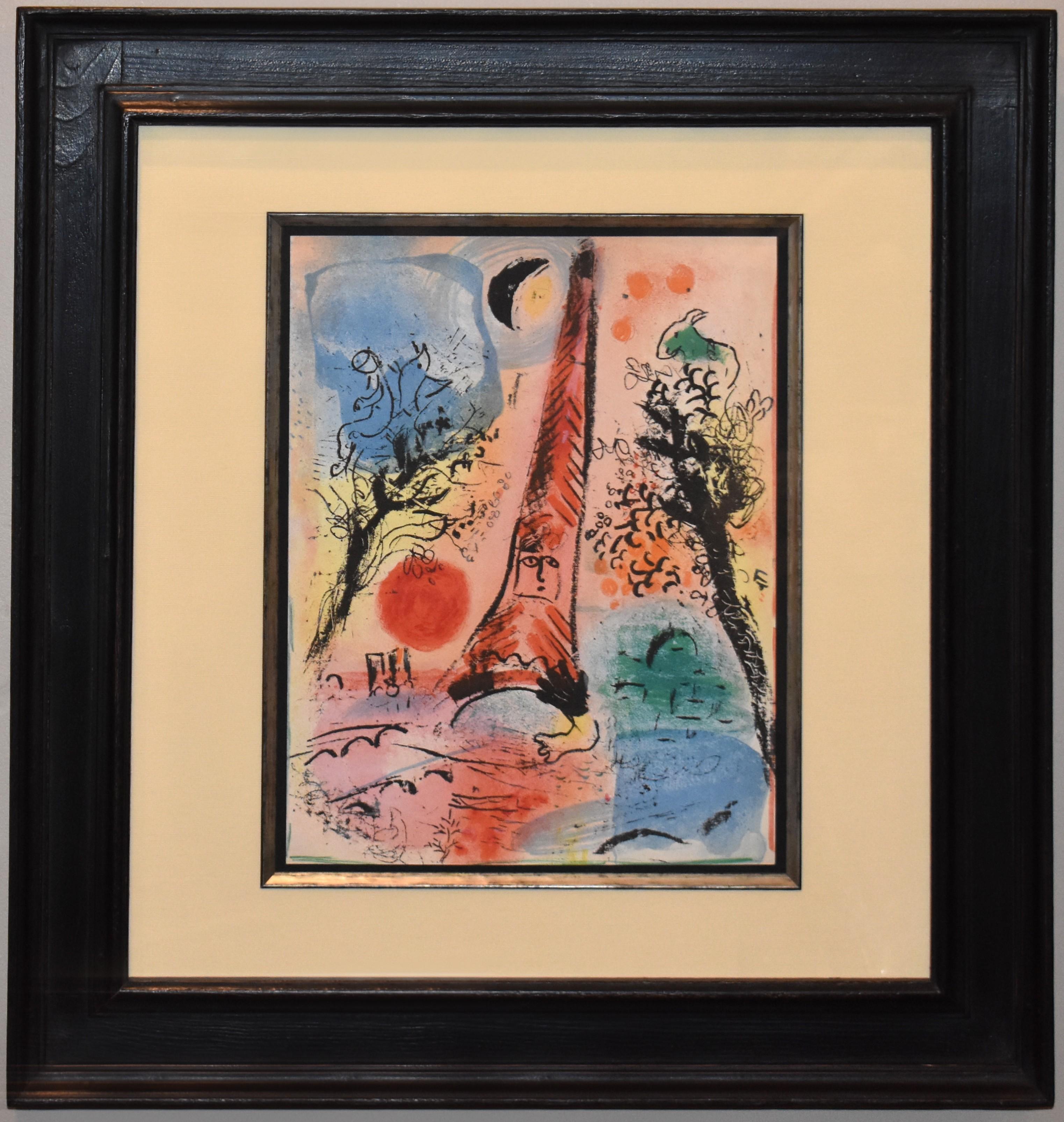 Marc Chagall Landscape Print - Vision of Paris