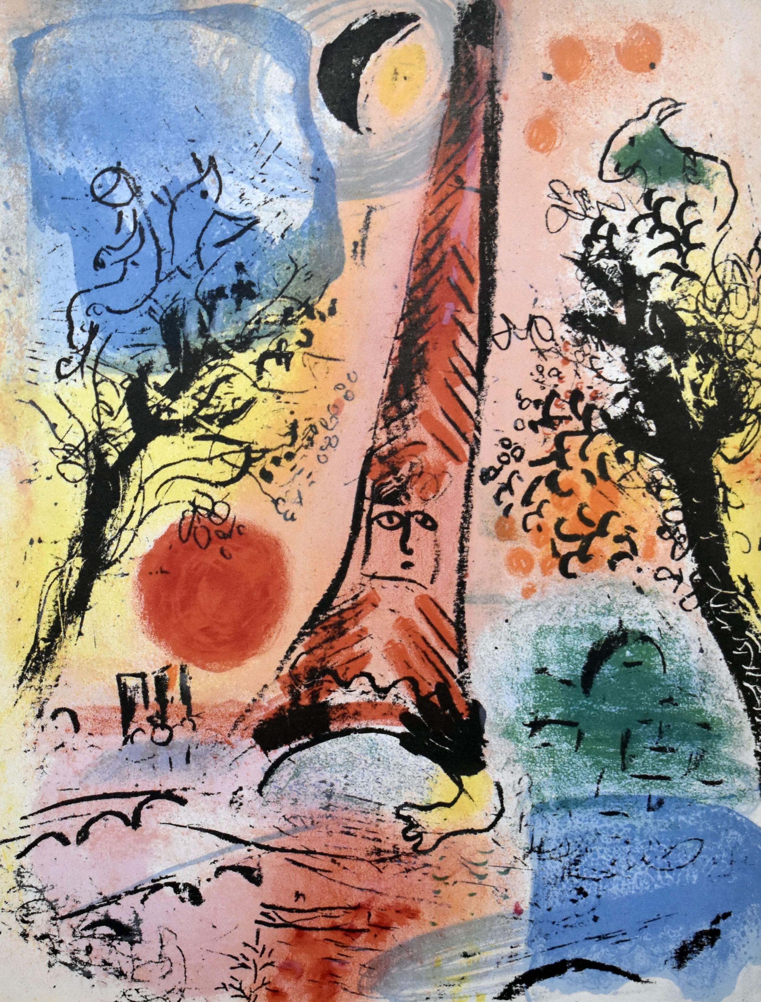 Marc Chagall Figurative Print - Vision of Paris
