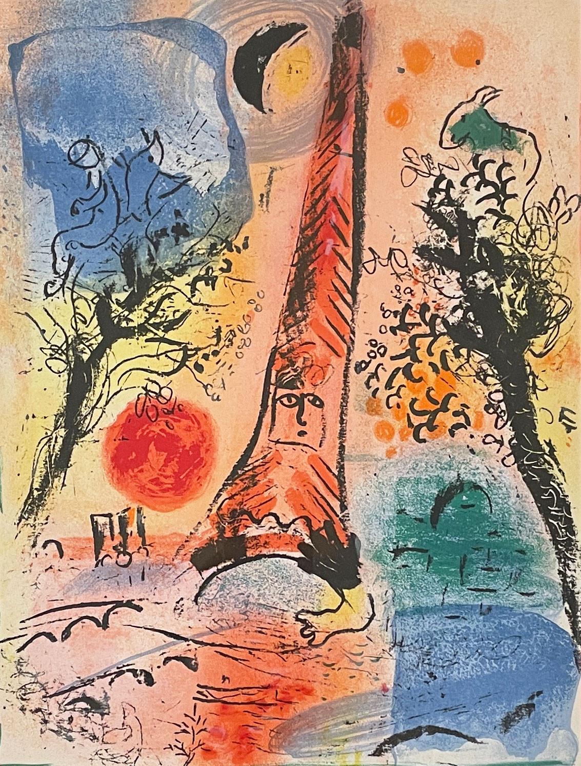 Marc Chagall Figurative Print - Vision of Paris