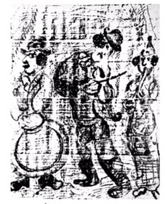 Wandering Musicians from Chagall Lithographs I
