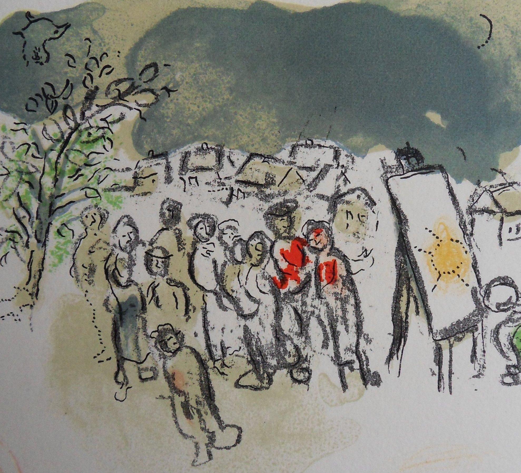 Wedding in a Small Village - Original lithograph - (Mourlot #487) - Modern Print by Marc Chagall