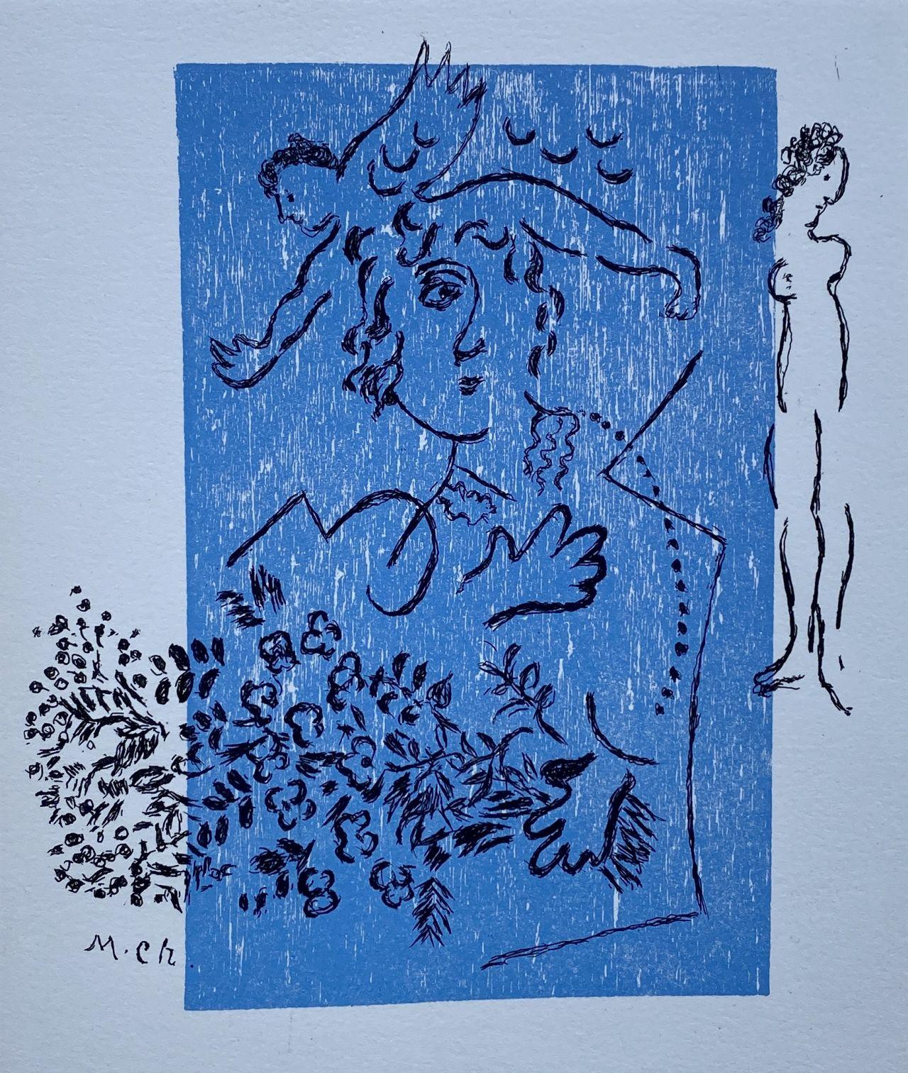Woman and Angel - Original Etching Signed in the Plate - Print by Marc Chagall