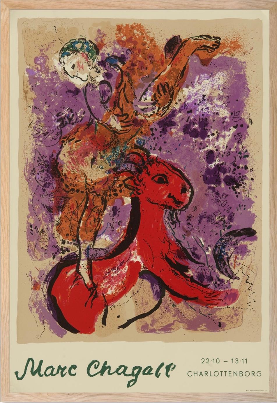 Woman Circus Rider on Red Horse - superb Chagall poster