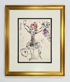 Marc Chagall Mourlot Lithograph, Unsigned, Framed, 1960, "Woman Juggler"