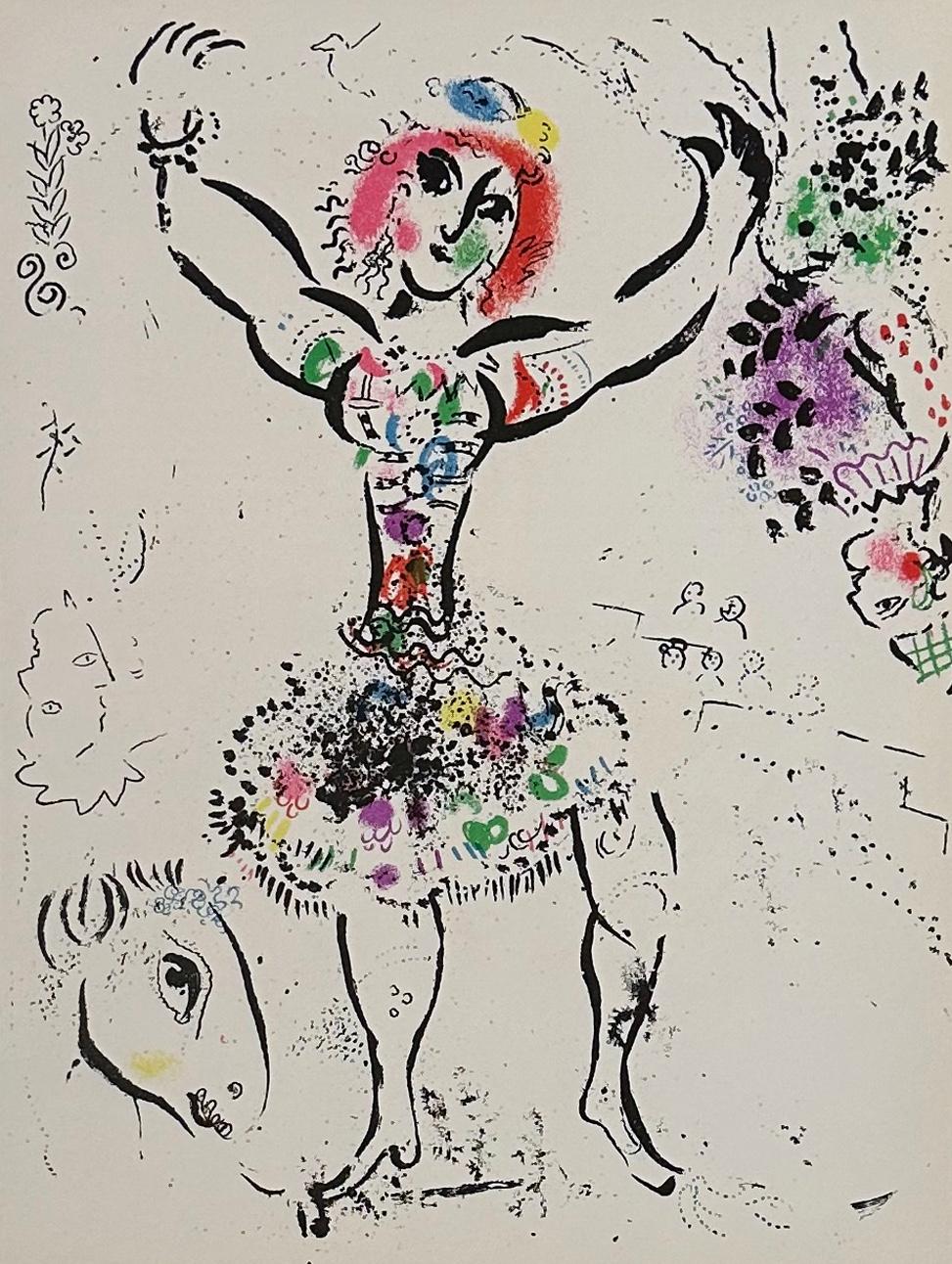 Marc Chagall Figurative Print – Frau Juggler, aus der Lithographie Mourlot von 1960, Lithographie I