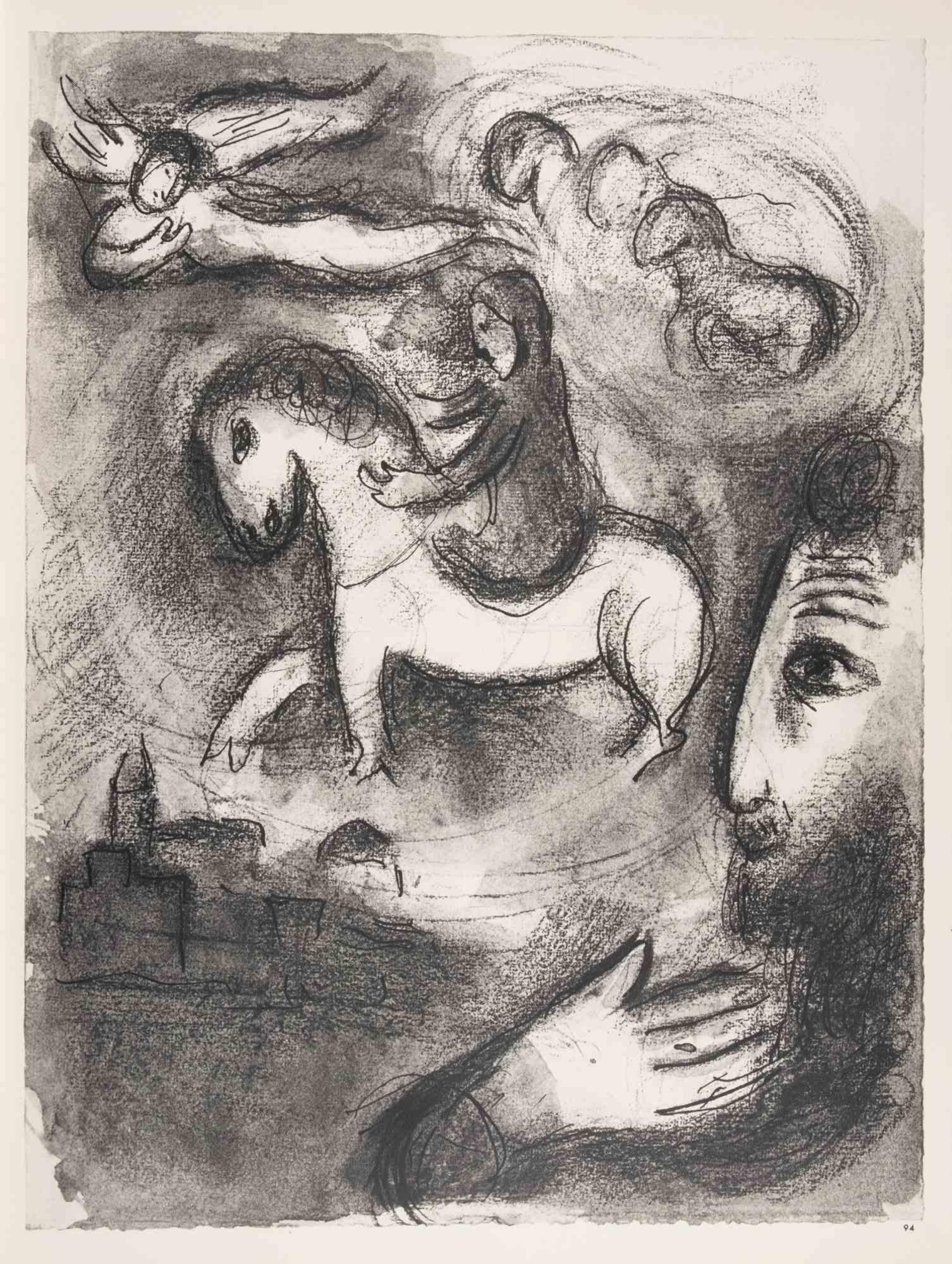 La visión de Zacarías - Heliograbado de Marc Chagall - 1960