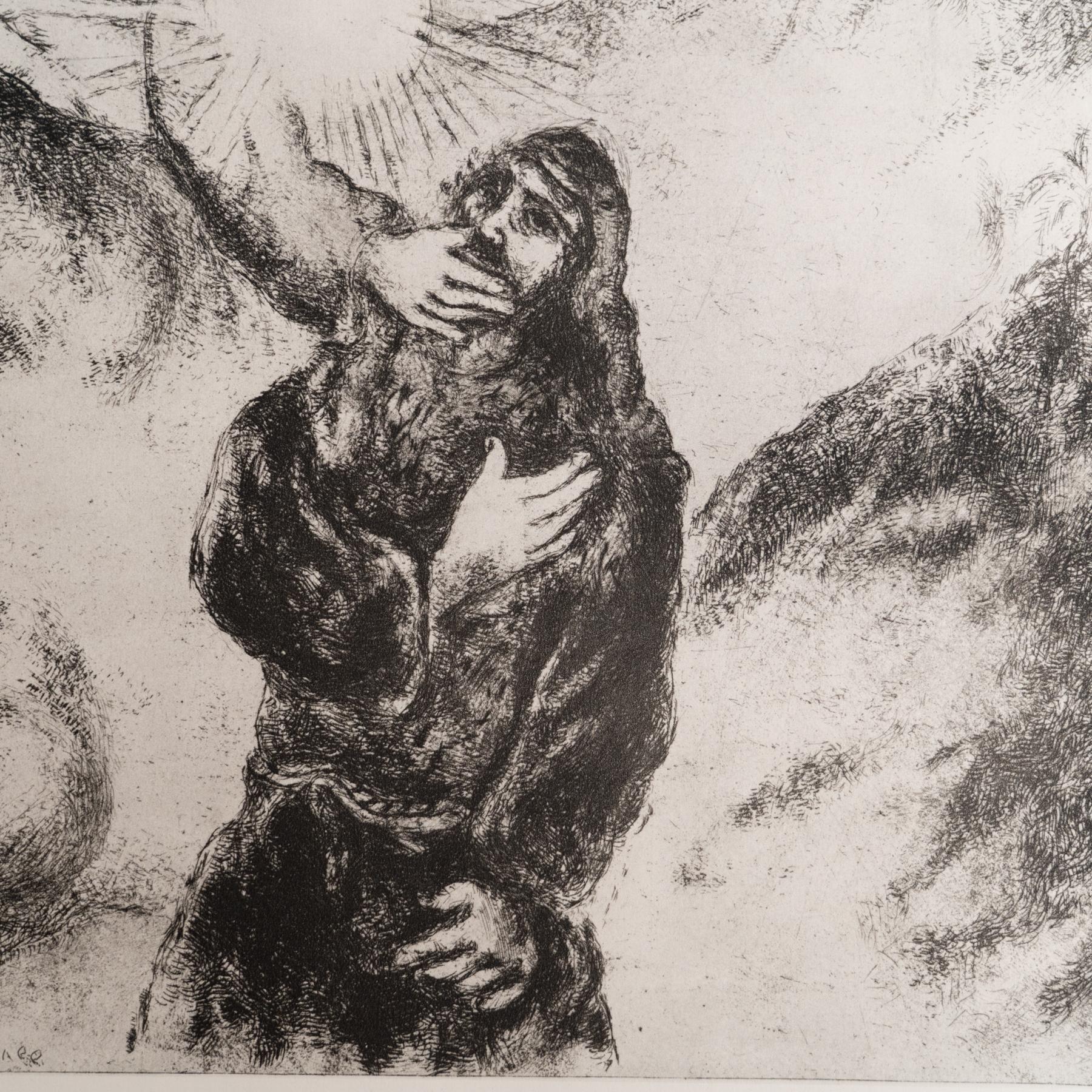 Francese Set di 15 stampe eliografiche incorniciate della serie Bibbia del 1956 di Marc Chagall in vendita