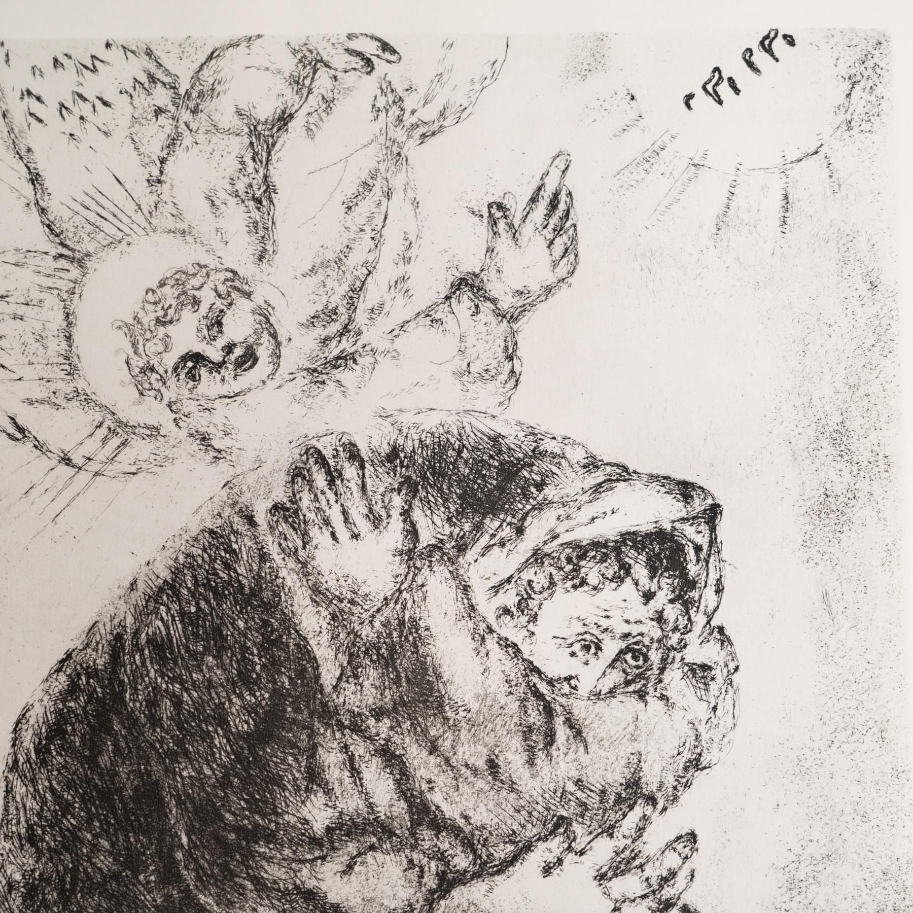 Carta Set di 4 stampe eliografiche incorniciate della Serie della Bibbia del 1956 di Marc Chagall in vendita