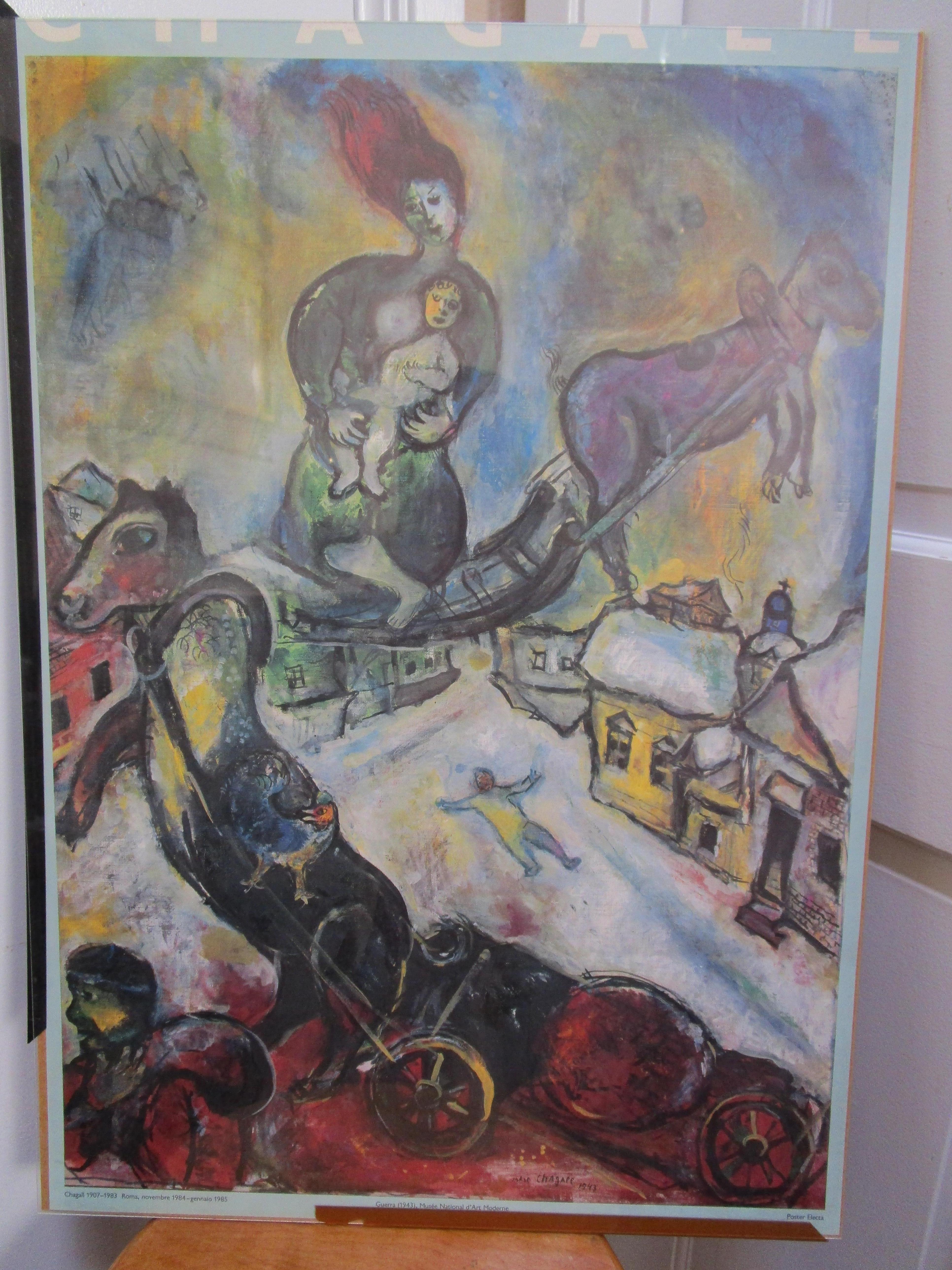Marc Chagall Satz von Vintage Offset Lithos, Pompidou und Roma 1983 im Angebot 3