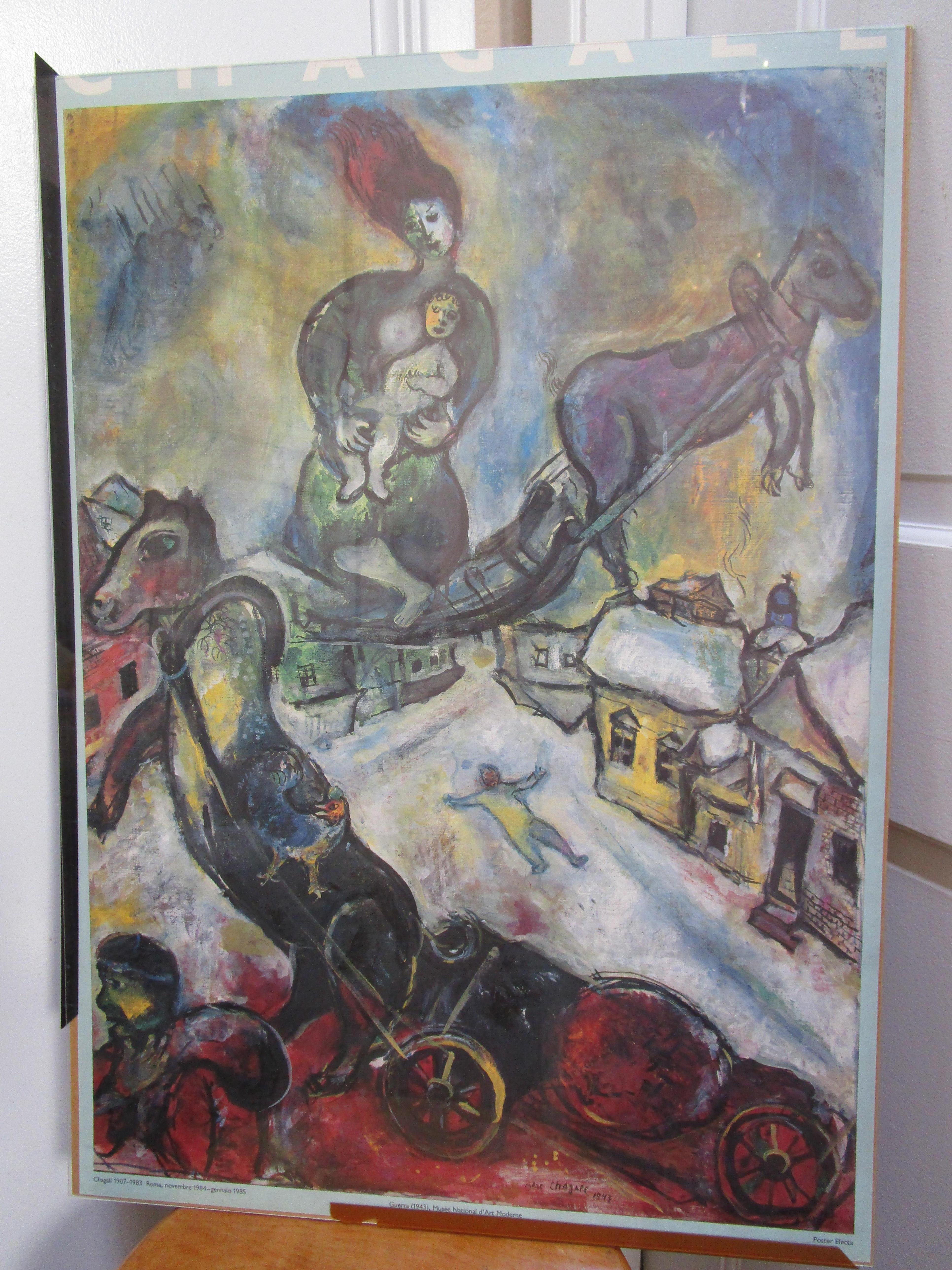 Marc Chagall Satz von Vintage Offset Lithos, Pompidou und Roma 1983 (Sonstiges) im Angebot