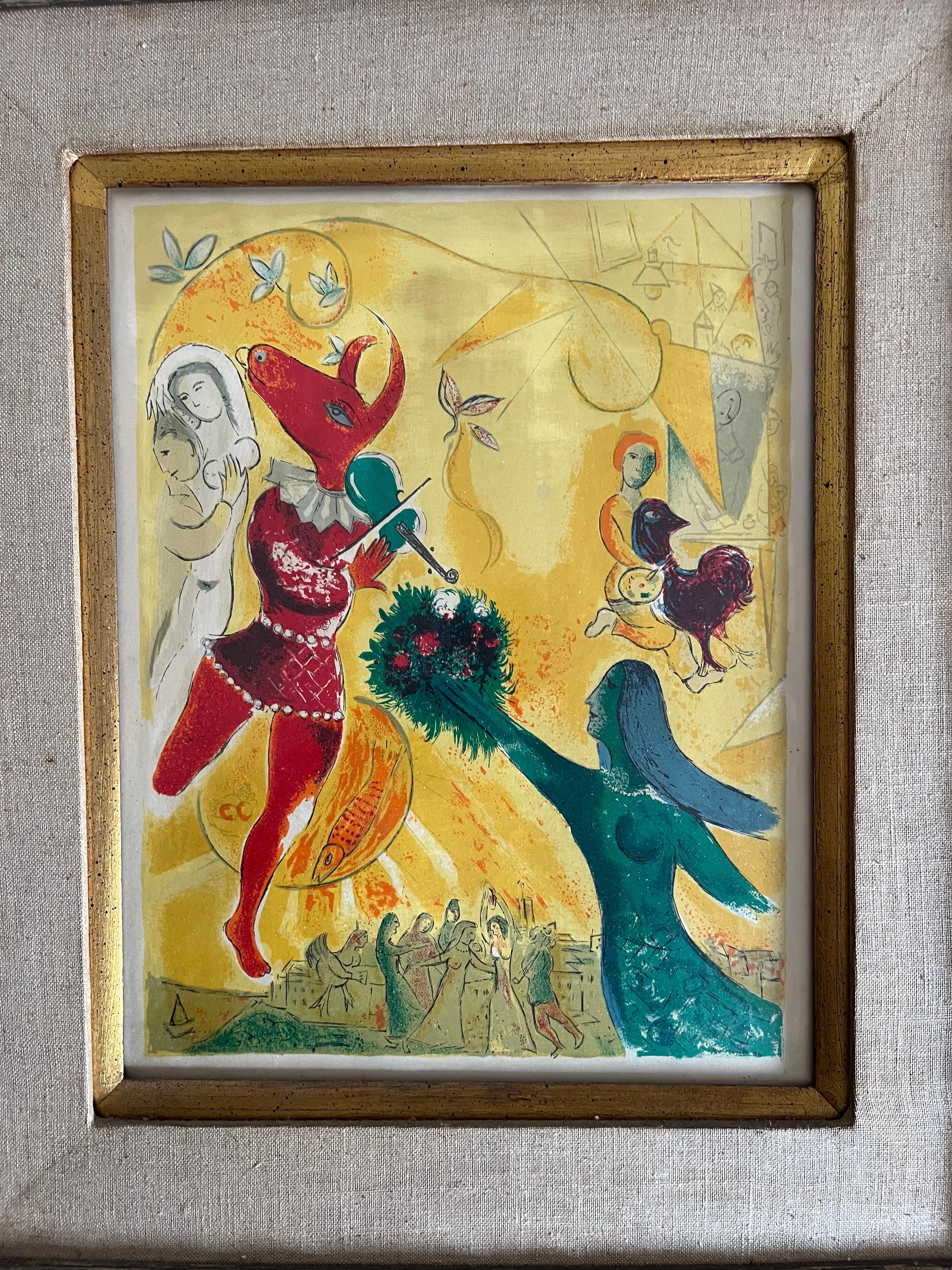 Expressionist Marc Chagall “The Dance” 1950 Litho For Sale