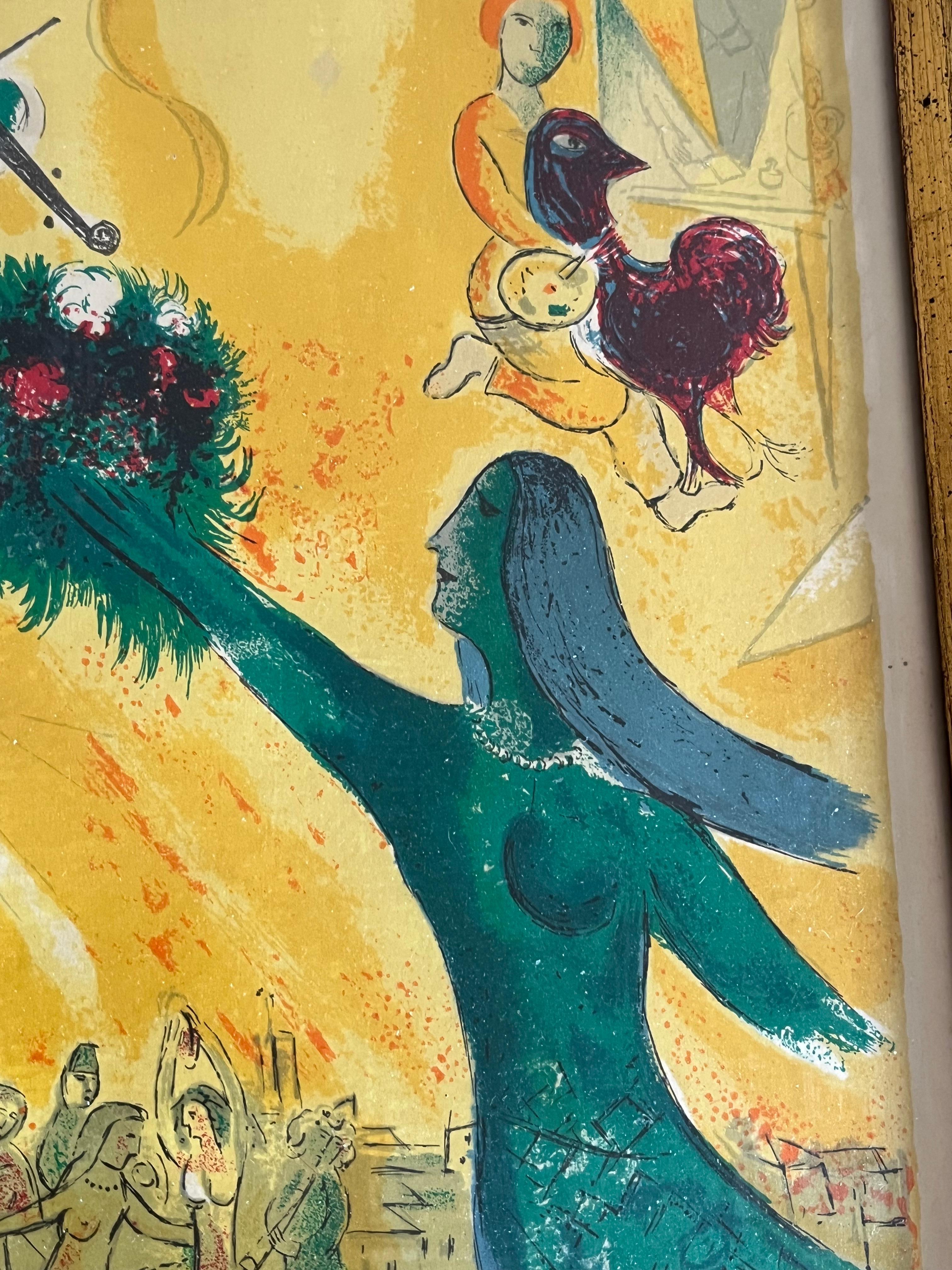Marc Chagall “The Dance” 1950 Litho In Good Condition For Sale In Doylestown, PA