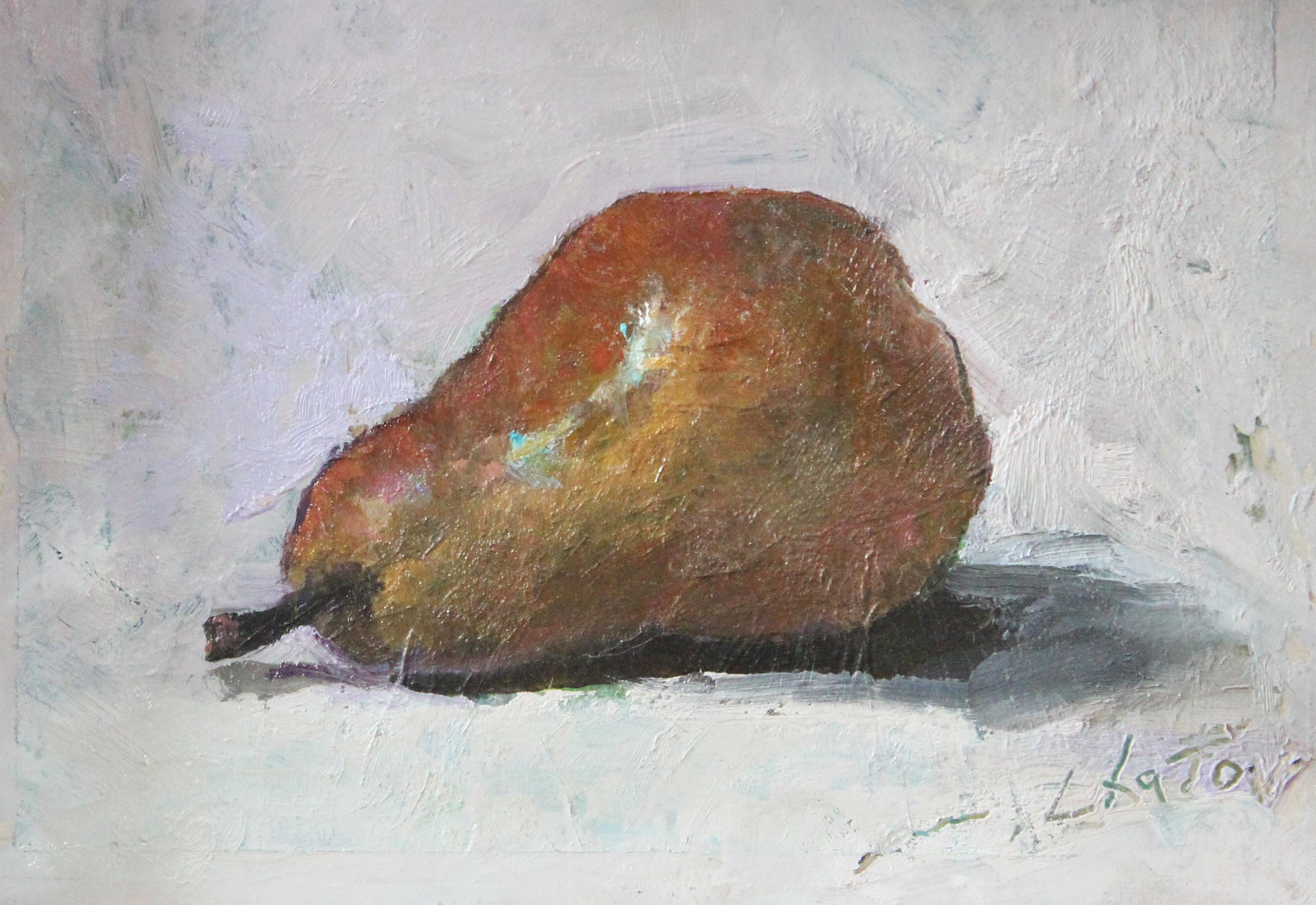 Marc Chatov Still-Life Painting - "Bartlett Pear" - Contemporary Realism - Still Life - Manet