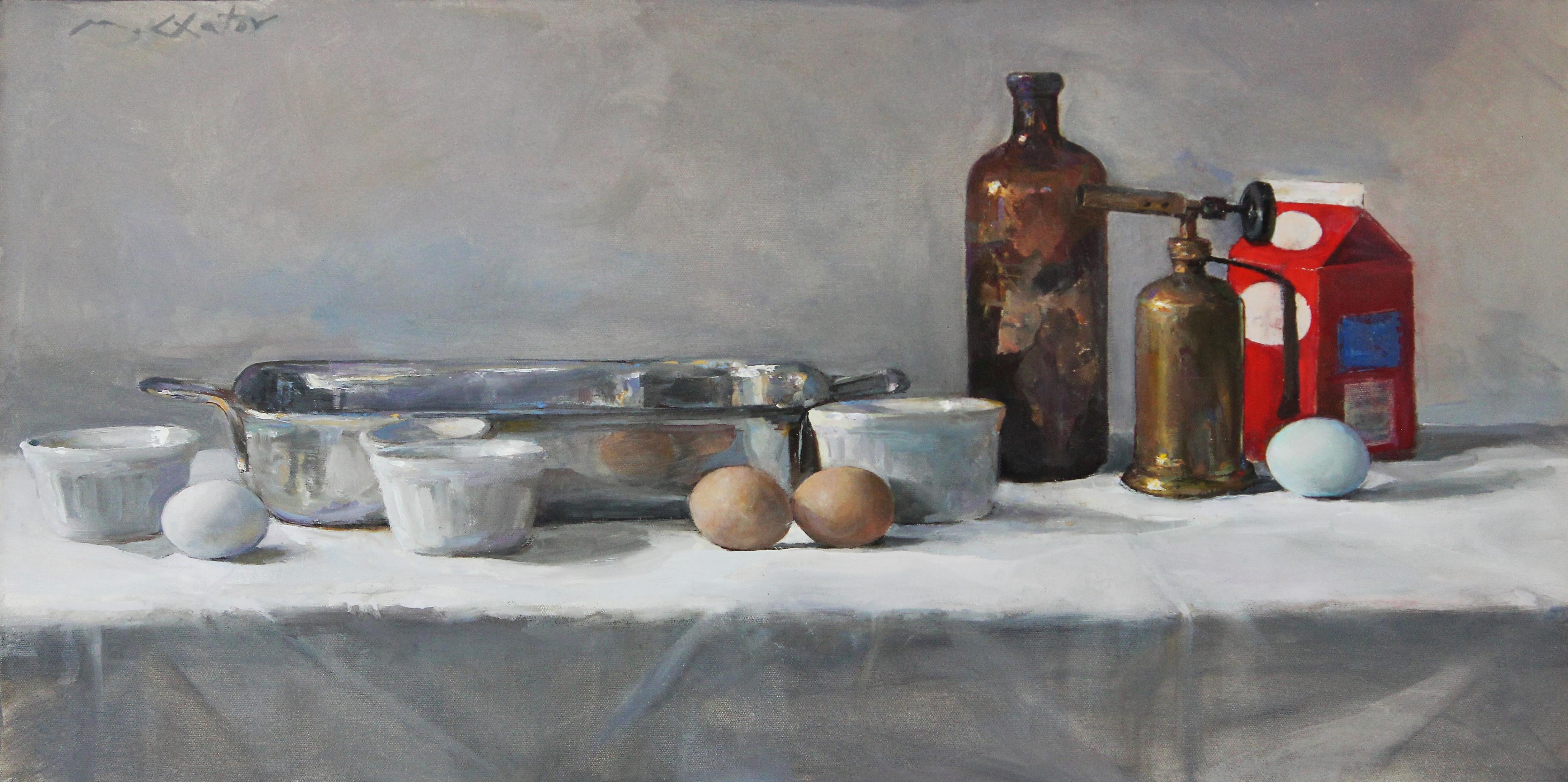 Marc Chatov Still-Life Painting - "Crème Brûlée" - Contemporary Realism - Still Life - Manet