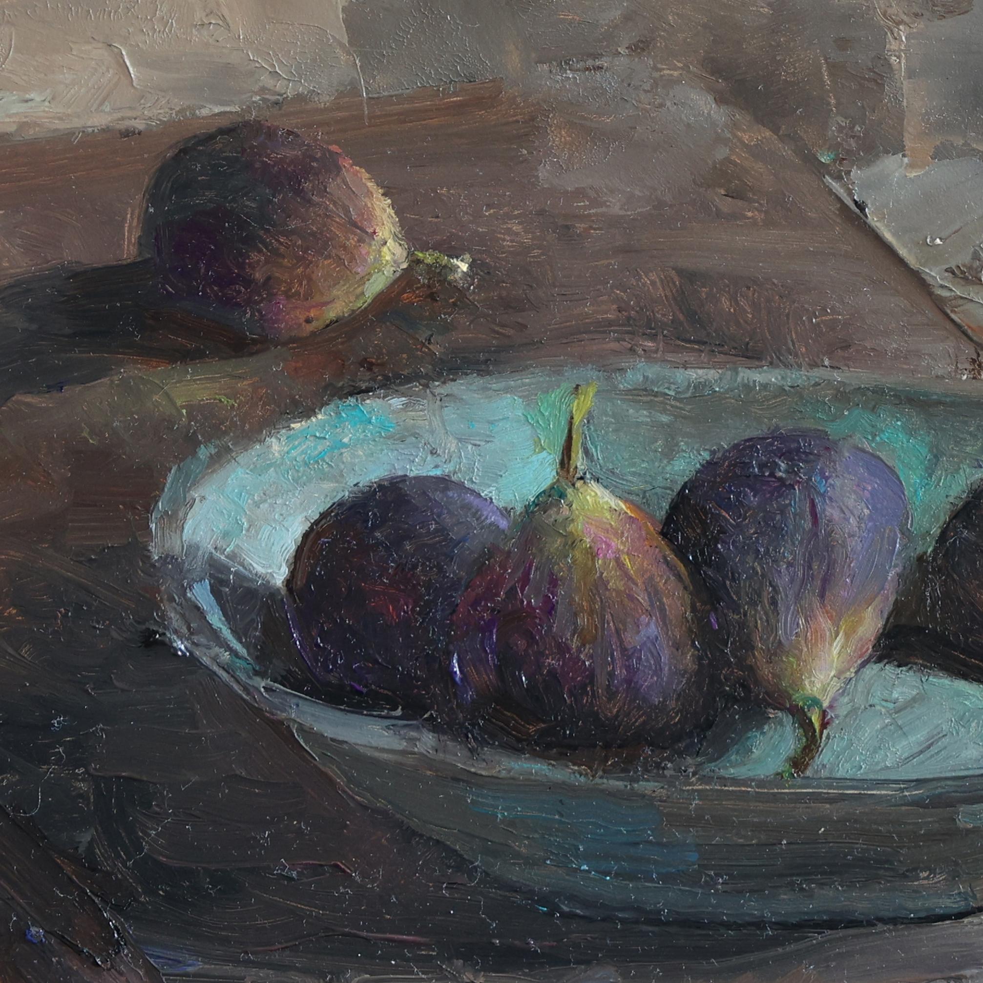 'Interloper' - Realismo contemporaneo - Natura morta - Frutta - Fichi - Painting Realismo americano di Marc Chatov