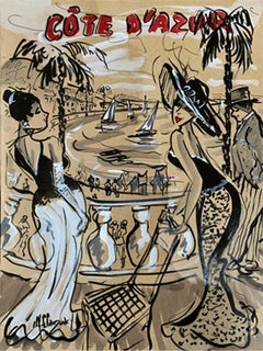 Côte D'azur III - Peinture figurative de Marc Clauzade