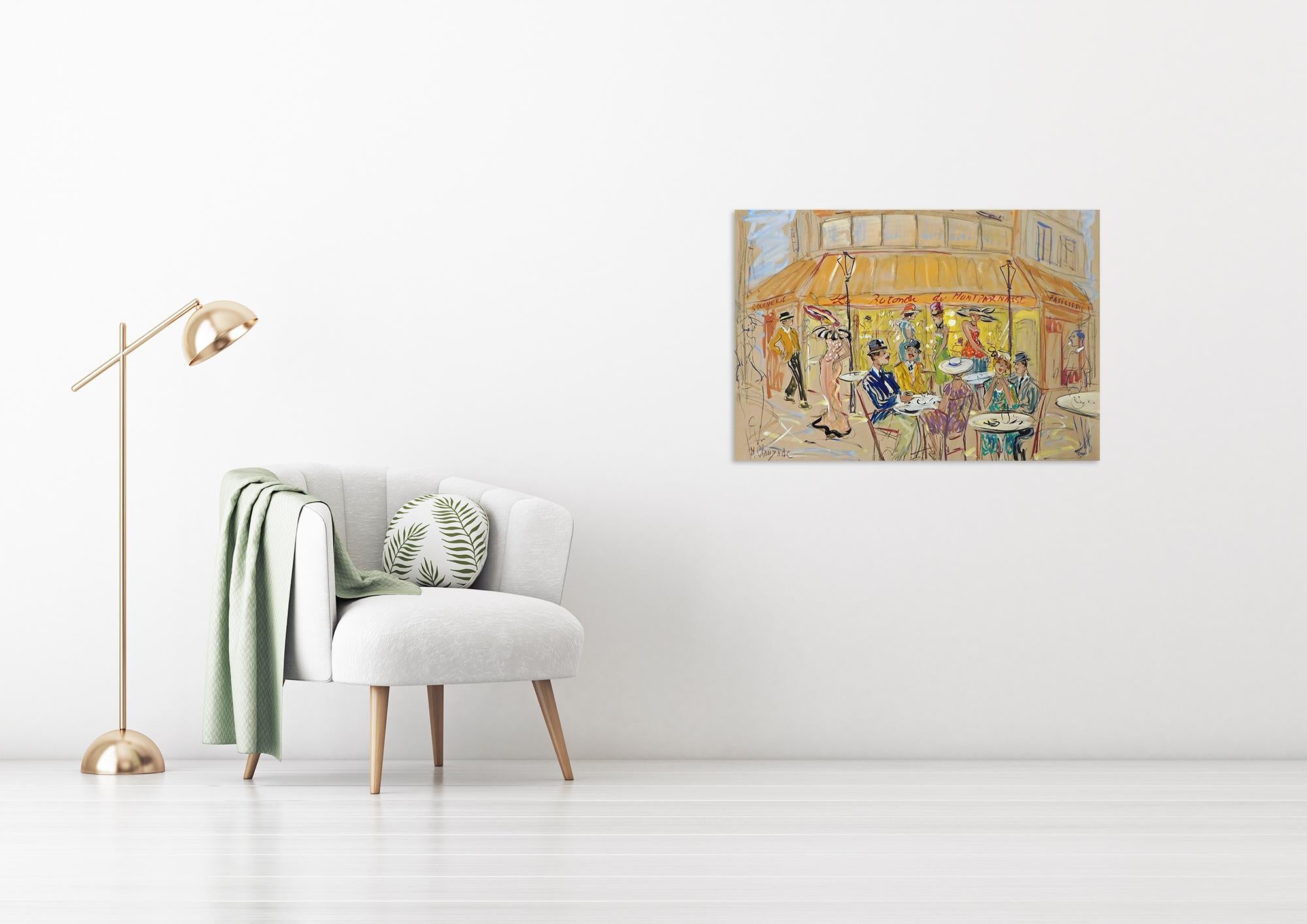 La Rotonde De Montparnasse - Peinture figurative de Marc Clauzade 1