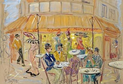 La Rotonde De Montparnasse - Peinture figurative de Marc Clauzade