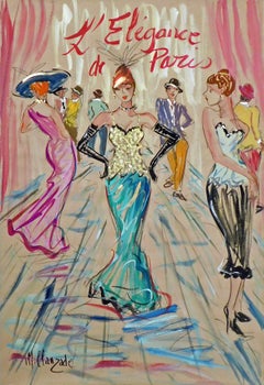 L’elegance De Paris - Figurative Painting by Marc Clauzade