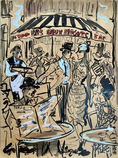 Figuratives Gemälde „Les Deux Magots“ von Marc Clauzade