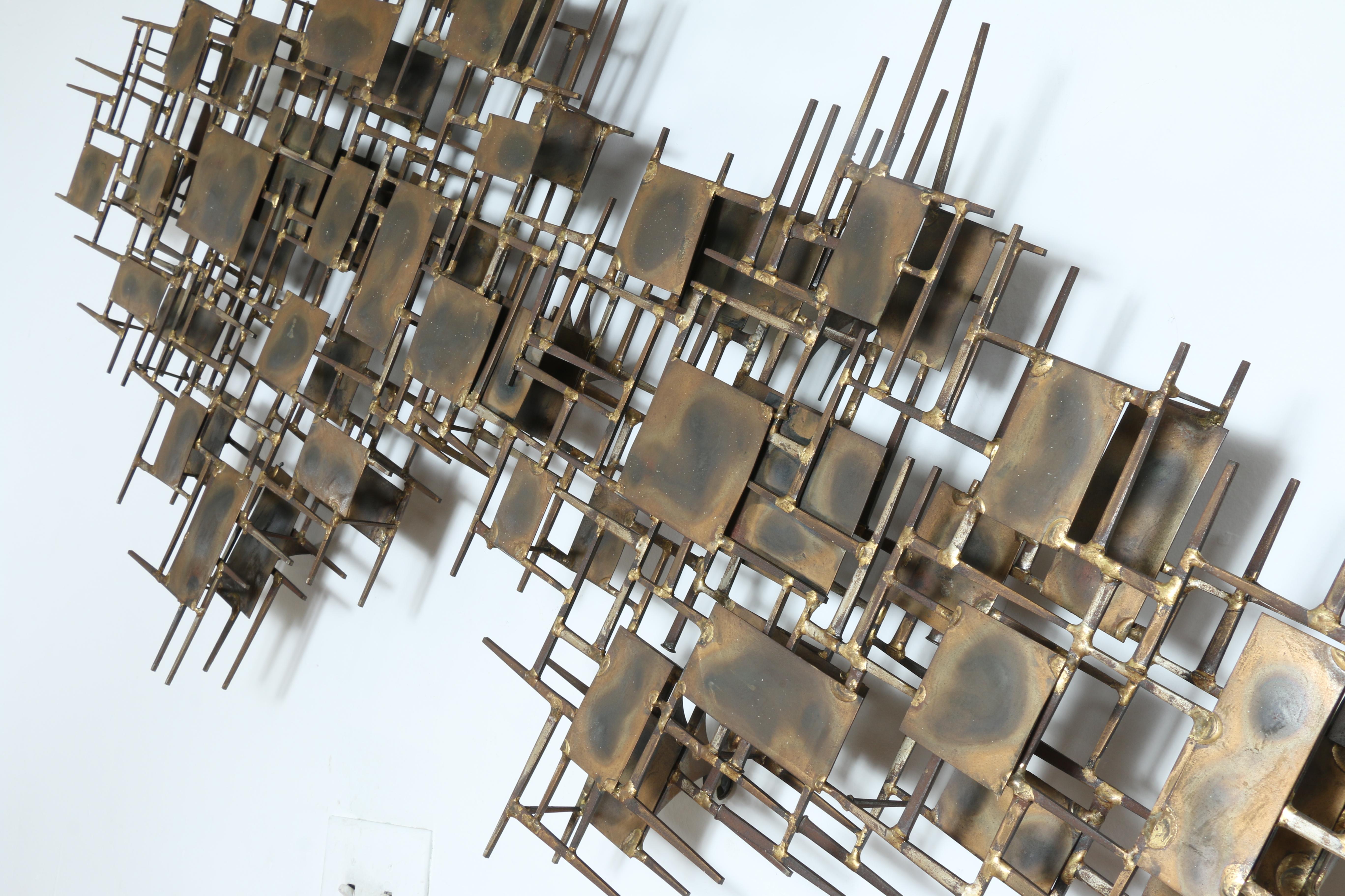 Brass Marc Crates Wall Sculpture