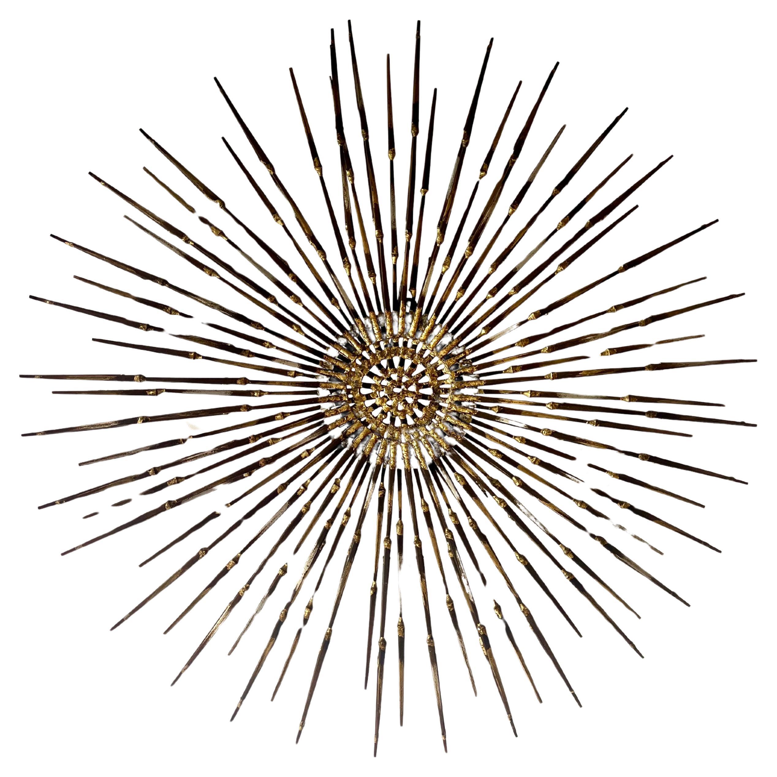 Marc Creates Escultura de Sol "Solara" de metal pulido a mano en oro/plata