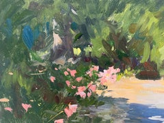 "Belladonnas" contemporary oil painting,  wildflowers, nightshades, sunlight