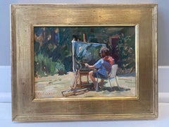 "Ben Painting" pintura al óleo del pintor contemporáneo Ben Fenske trabajando en el caballete