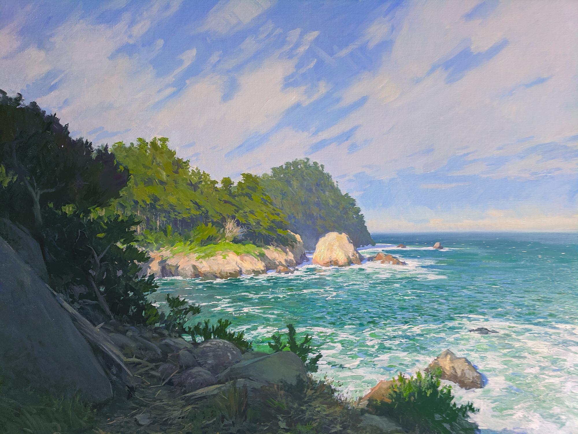 Marc Dalessio Landscape Painting – „Big Dome, Point Lobos“, Ölgemälde der nördlichen kalifornischen Küste, Big Sur