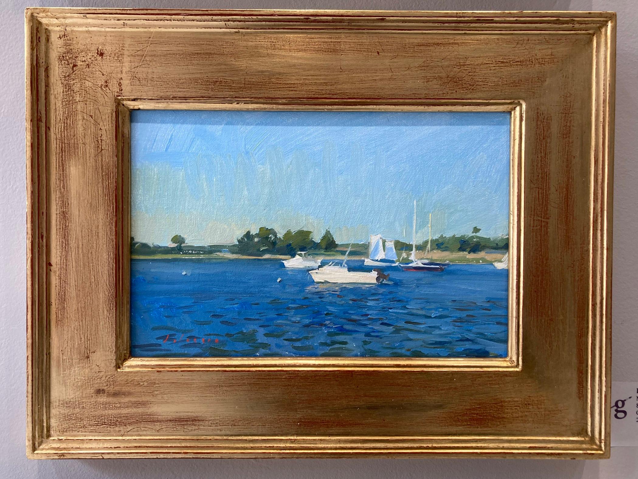 Boats at the Northwest Harbor - Painting by Marc Dalessio