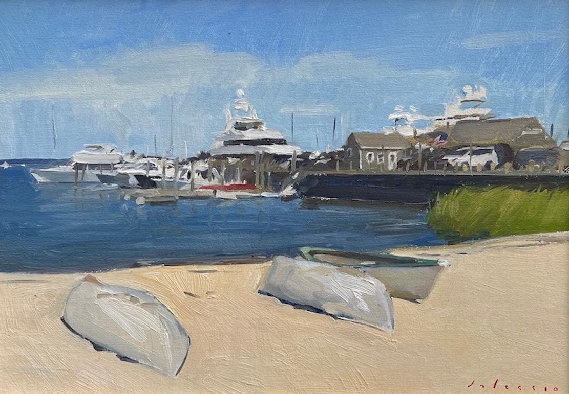 Marc Dalessio Still-Life Painting - Boats on the Beach, Sag Harbor