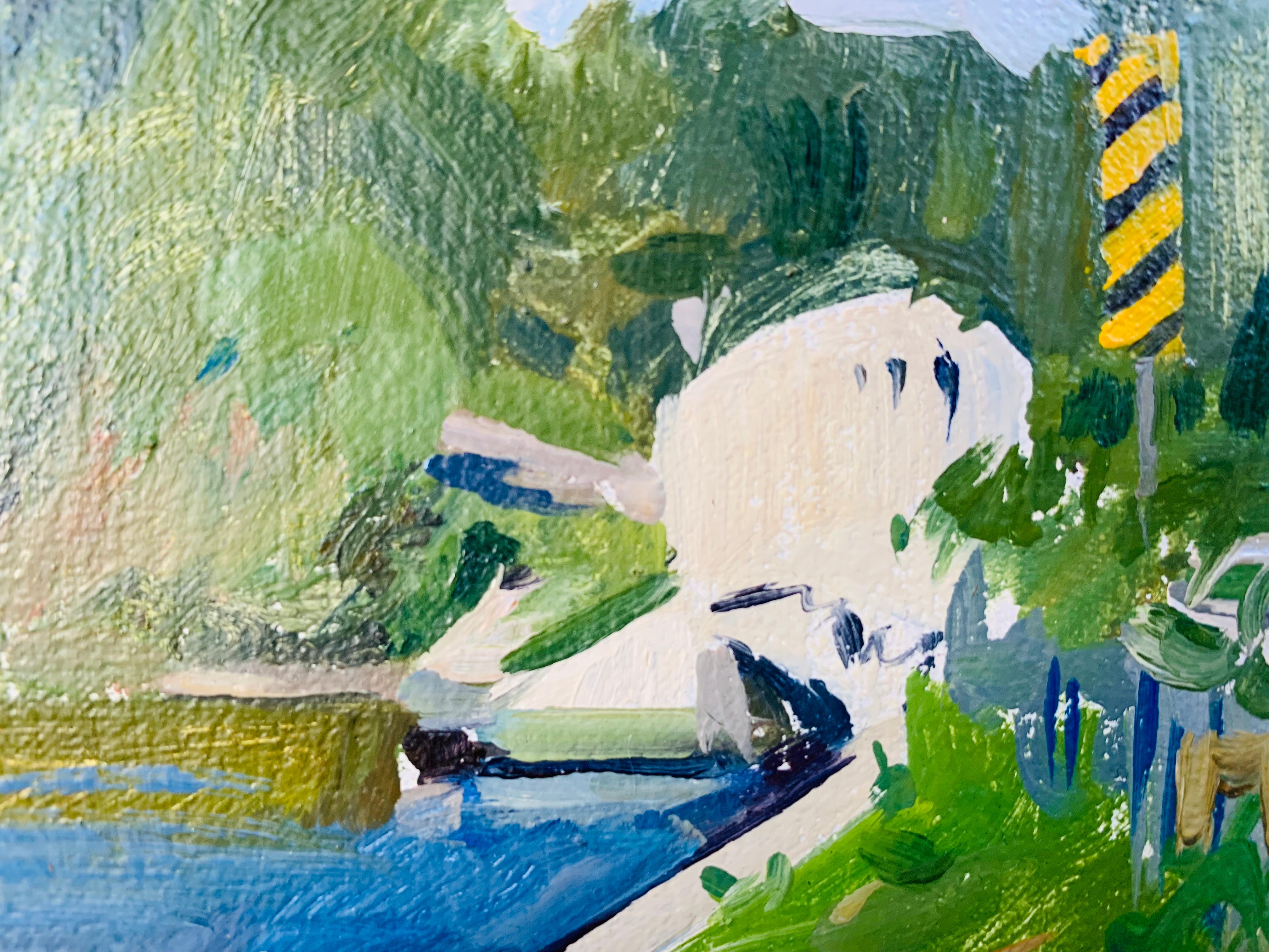 Bridge Lane, Sagaponack - American Impressionist Painting by Marc Dalessio