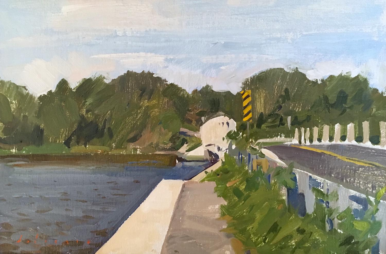 Marc Dalessio Landscape Painting - Bridge Lane, Sagaponack
