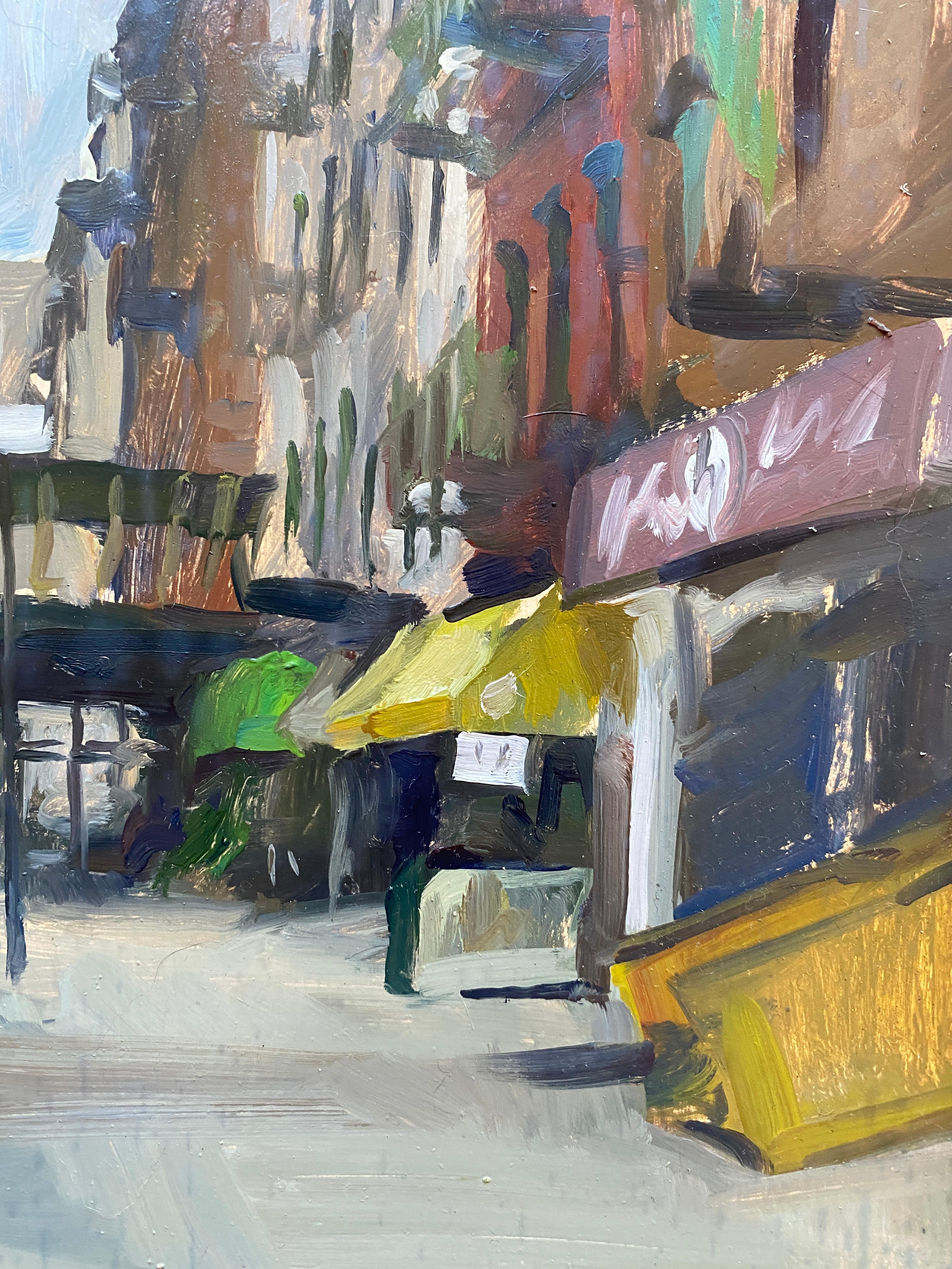 Centre Street, Chinatown, NY - American Impressionist Painting by Marc Dalessio