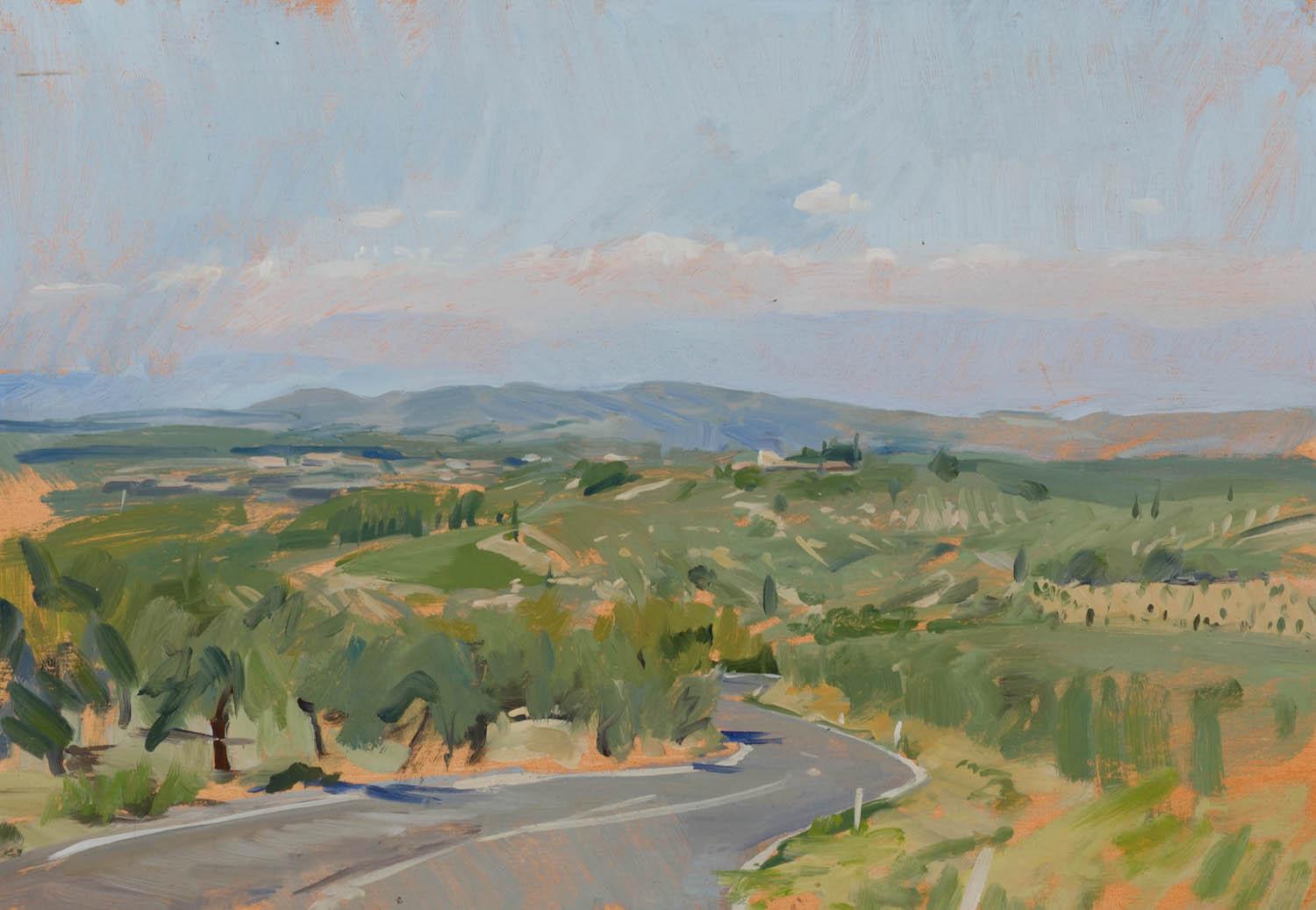 Landscape Painting Marc Dalessio - Hautes collines de Chianti