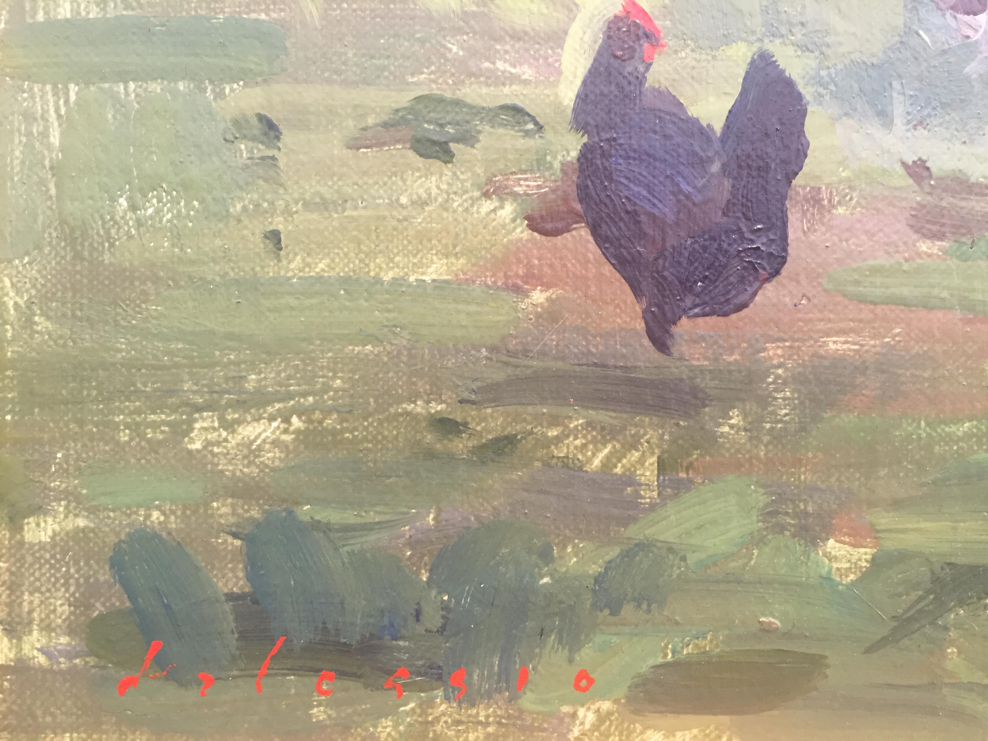 Hühner (Grau), Landscape Painting, von Marc Dalessio
