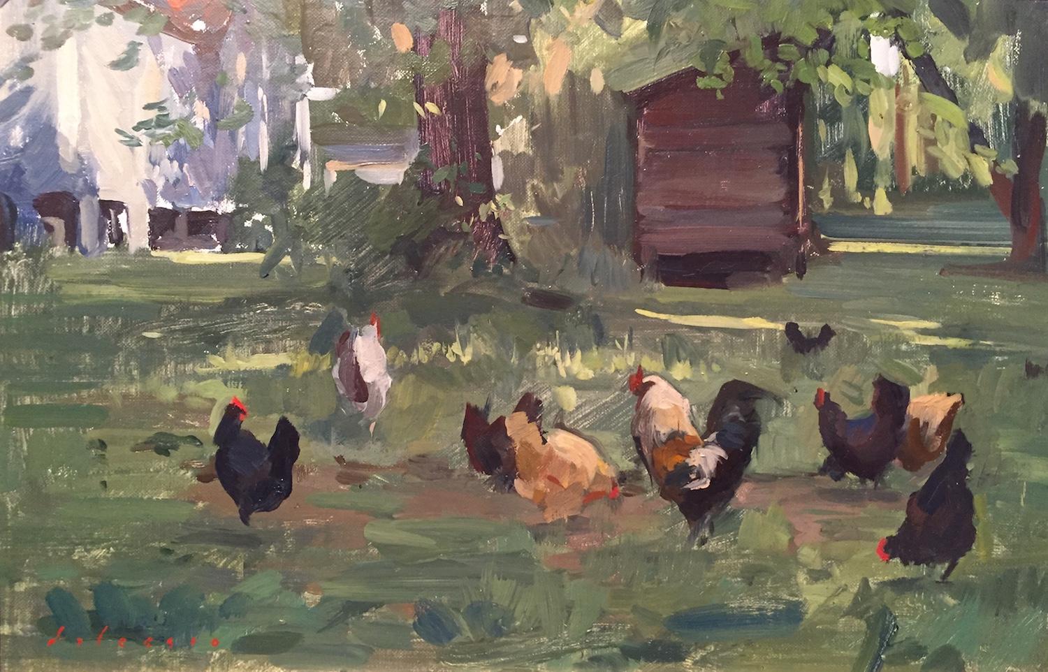 Marc Dalessio Landscape Painting - Chickens