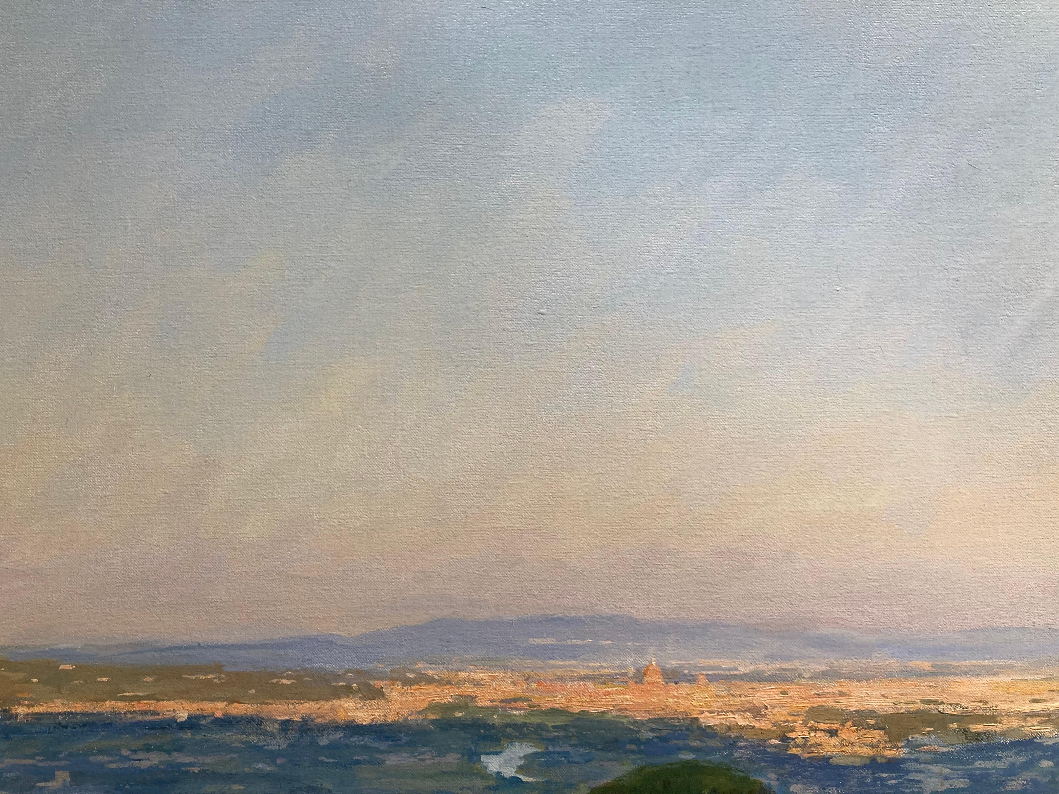 « Dun Light, Florence », peinture à l'huile en plein air de Florence rayonnant au loin en vente 6
